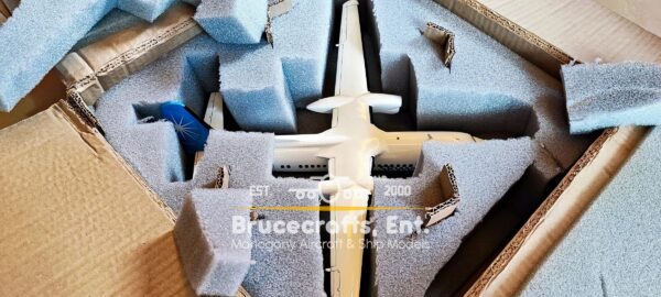 Model of Fokker 50 Skywest with detailed craftsmanship.